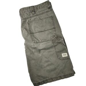 Wrangler Cargo Shorts Mens 40 Olive Green Denim‎ Workwear Classic Rugged Stains